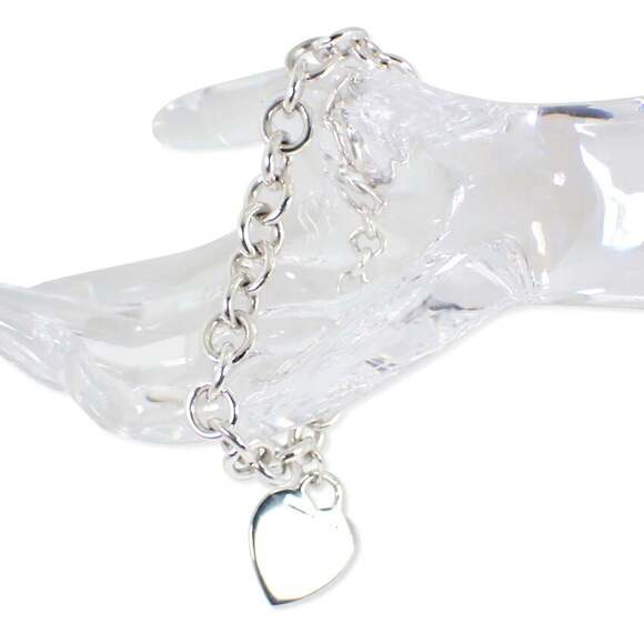 TIFFANY Authentic Silver Heart Charm Bracelet